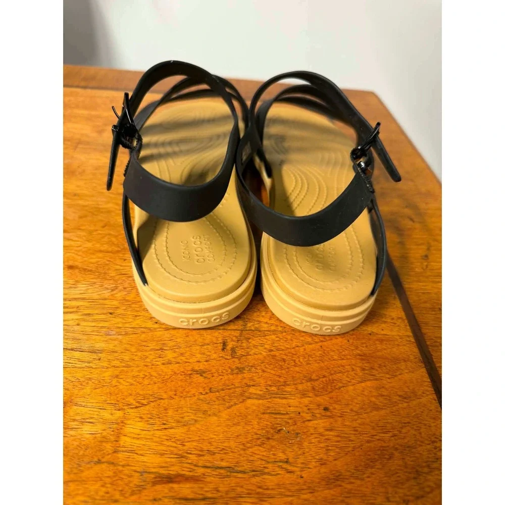 Crocs Women 11 Black Sandal Strappy Comfort Lightweight Multi-Strap Gladiator